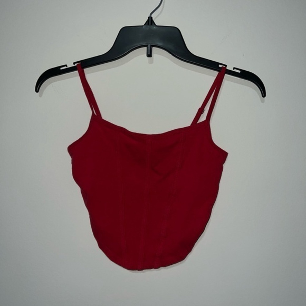 Red corset like tank top cropped Hollister XS